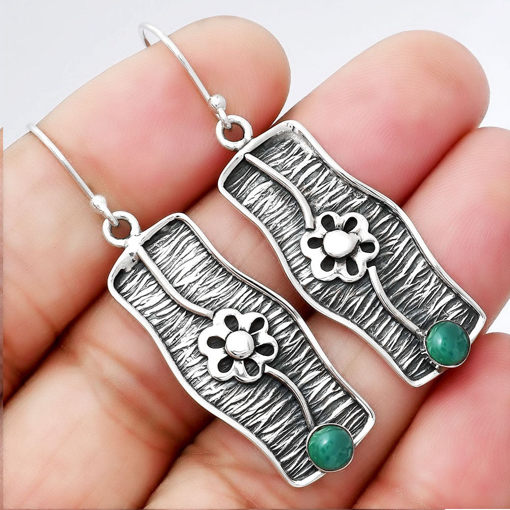 Natural Green Onyx Earrings E-1179 SDE86568