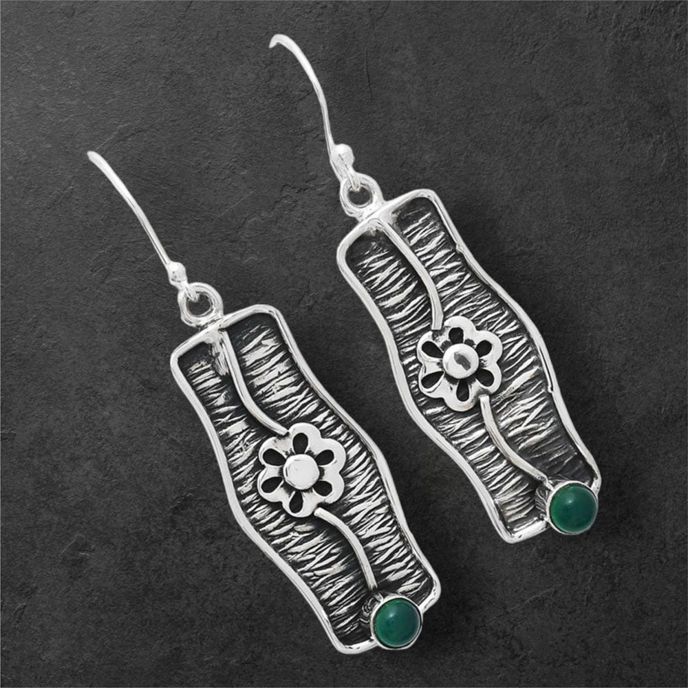 Natural Green Onyx Earrings E-1179 SDE86568