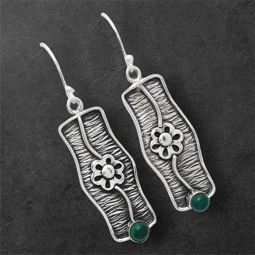 Natural Green Onyx Earrings E-1179 SDE86575