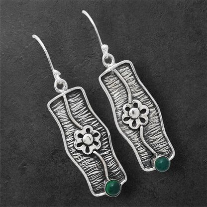 Natural Green Onyx Earrings E-1179 SDE86575