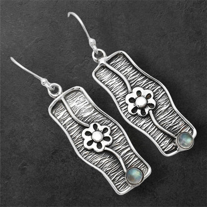 Natural Rainbow Moonstone - India Earrings E-1179 SDE86582