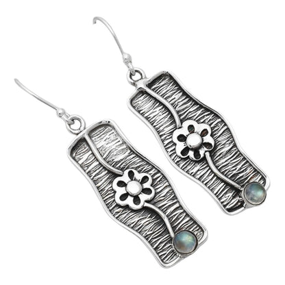 Natural Rainbow Moonstone - India Earrings E-1179 SDE86582