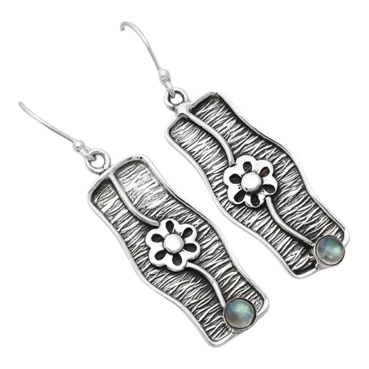 Natural Rainbow Moonstone - India Earrings E-1179 SDE86582