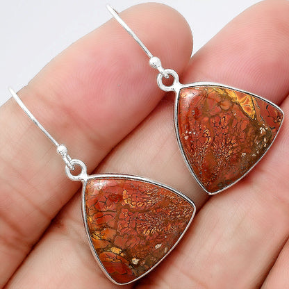 Natural Red Moss Agate Earrings E-1001 SDE86600