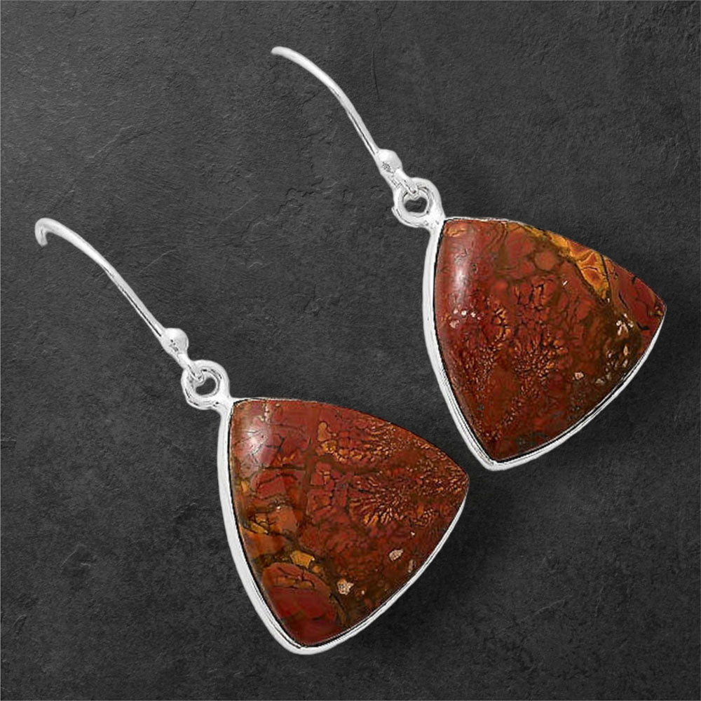 Natural Red Moss Agate Earrings E-1001 SDE86600