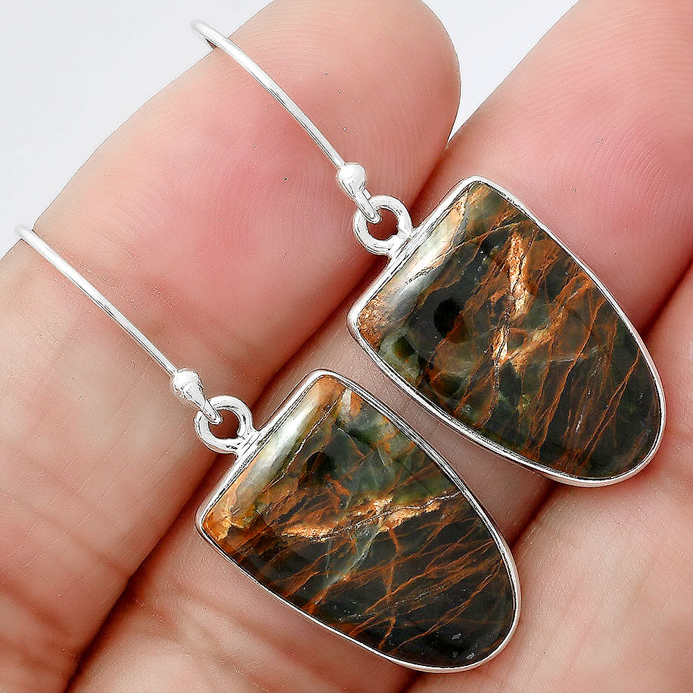 Turkish Rainforest Chrysocolla Earrings E-1001 SDE86601