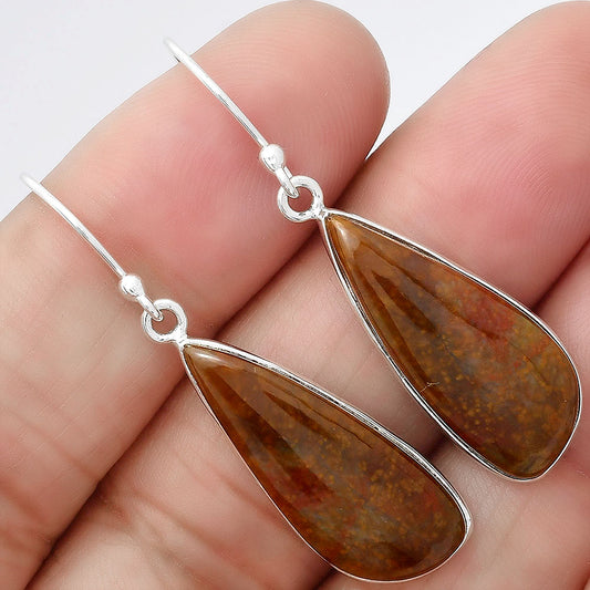 Natural Red Moss Agate Earrings E-1001 SDE86604