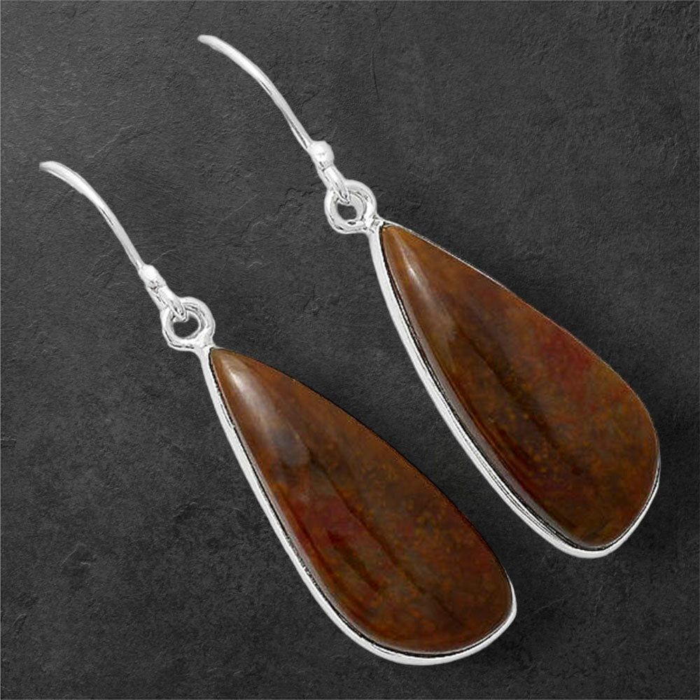 Natural Red Moss Agate Earrings E-1001 SDE86604