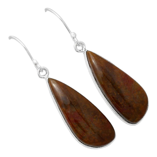 Natural Red Moss Agate Earrings E-1001 SDE86604