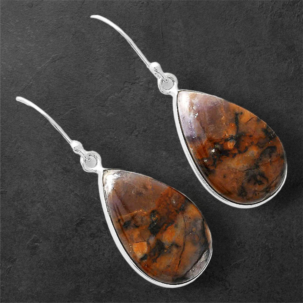 Natural Amethyst Sage Agate - Nevada Earrings E-1001 SDE86609