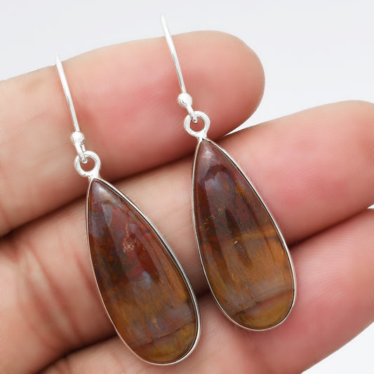 Natural Red Moss Agate Earrings E-1001 SDE86622