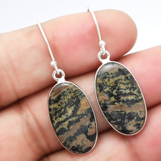 Natural Russian Honey Dendrite Opal Earrings E-1001 SDE86625