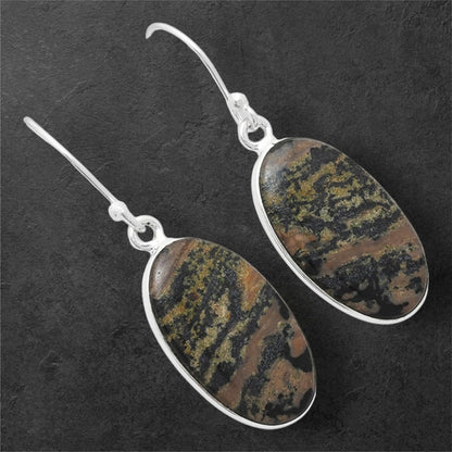 Natural Russian Honey Dendrite Opal Earrings E-1001 SDE86625