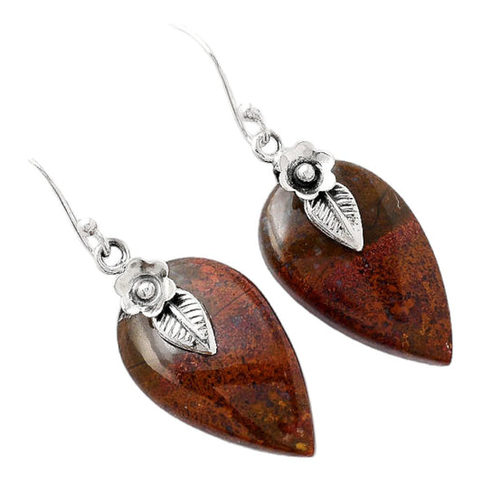 Natural Red Moss Agate Earrings E-1137 SDE86782