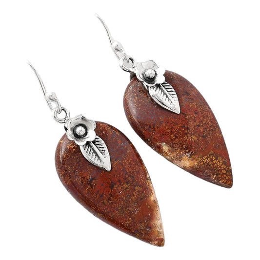 Natural Red Moss Agate Earrings E-1137 SDE86784