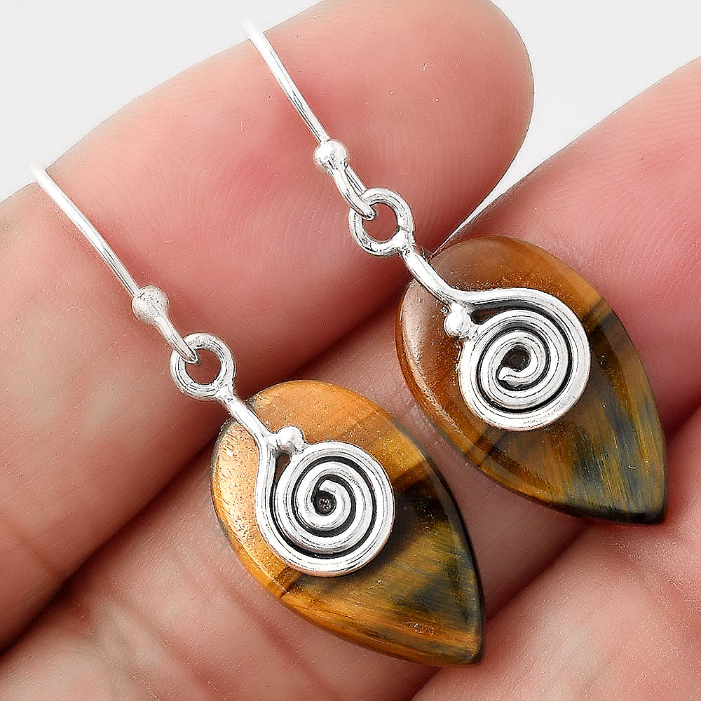 Natural Blue Tiger Eye Earrings E-1137 SDE86804