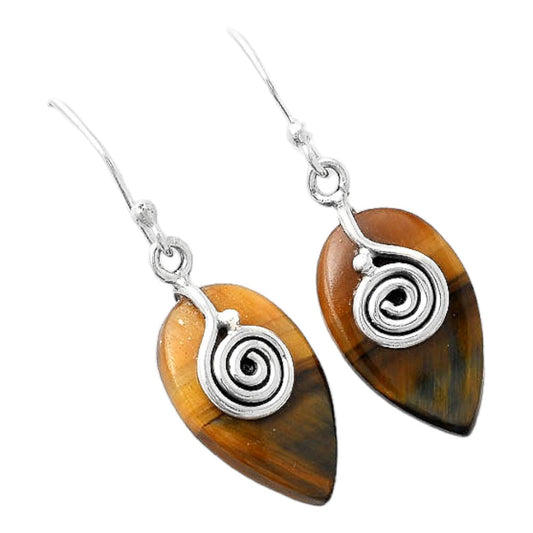 Natural Blue Tiger Eye Earrings E-1137 SDE86804