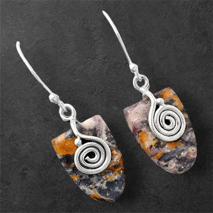 Natural Indian Blanket Jasper Earrings E-1137 SDE86814