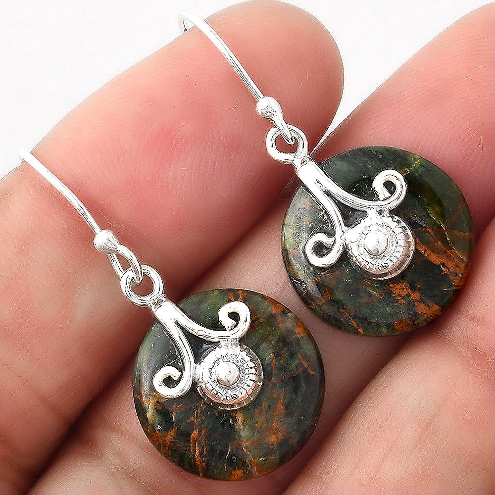 Turkish Rainforest Chrysocolla Earrings E-1137 SDE86819