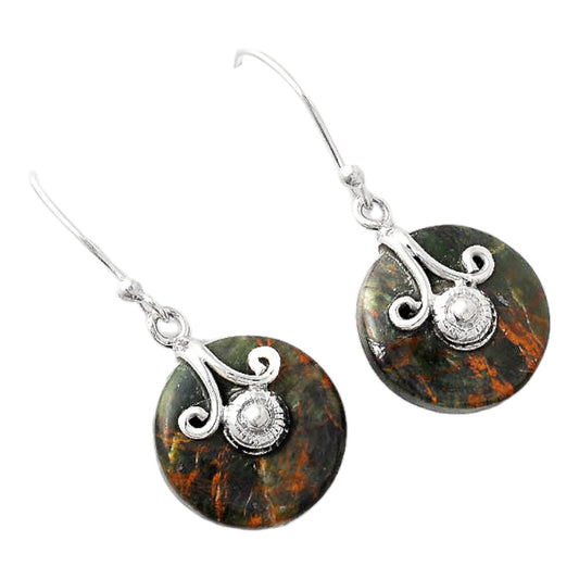 Turkish Rainforest Chrysocolla Earrings E-1137 SDE86819