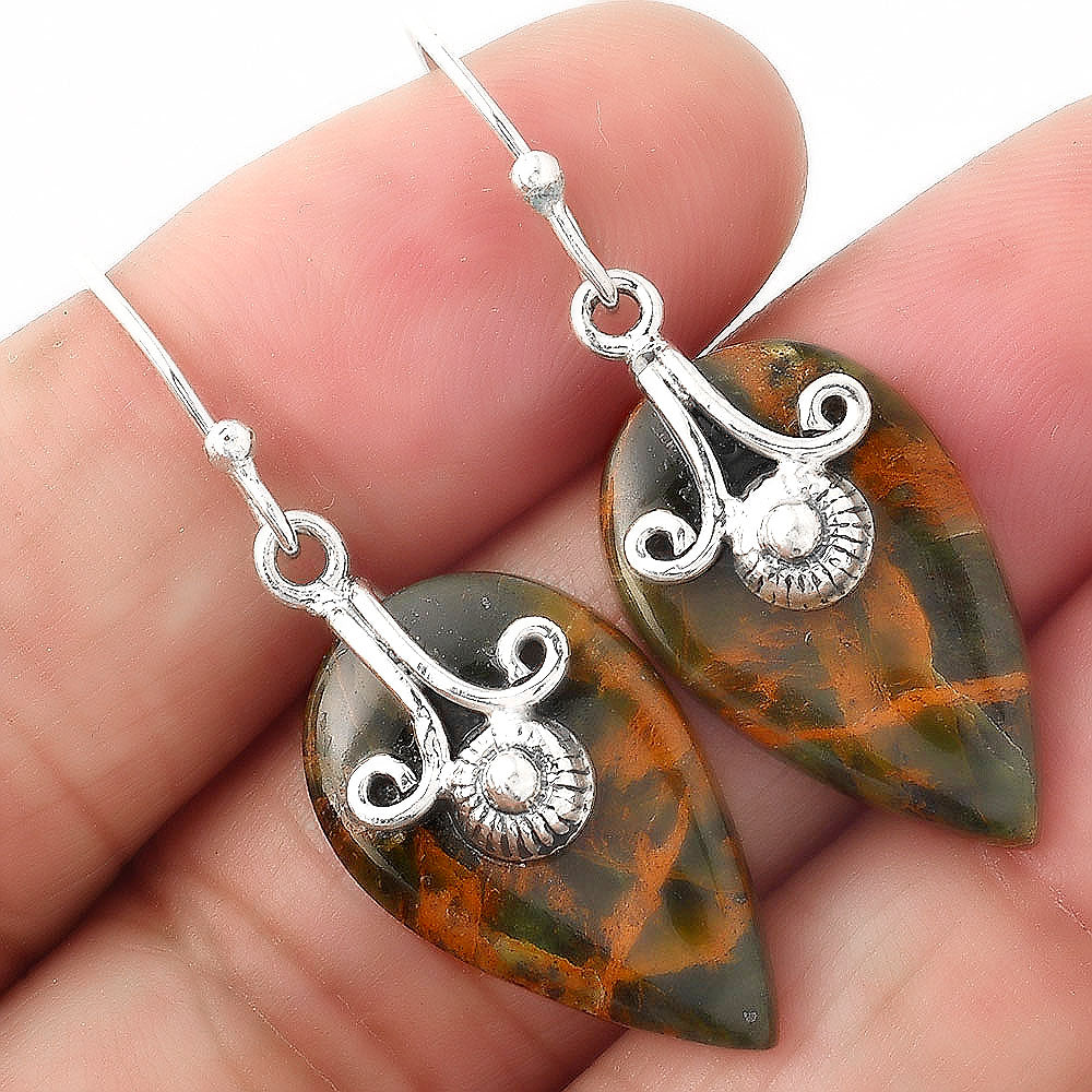 Turkish Rainforest Chrysocolla Earrings E-1137 SDE86822