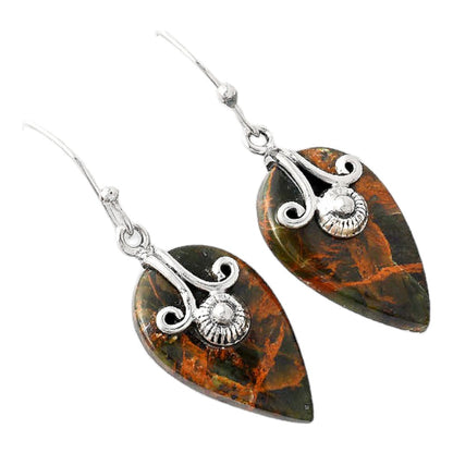 Turkish Rainforest Chrysocolla Earrings E-1137 SDE86822