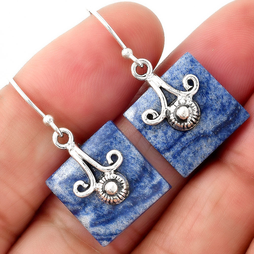 Natural Dumortierite Quartz Earrings E-1137 SDE86825