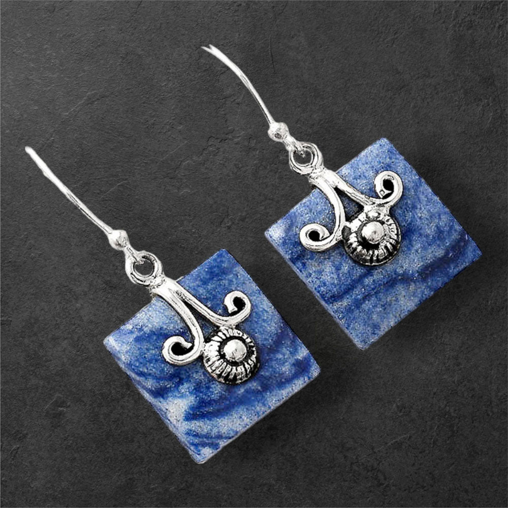 Natural Dumortierite Quartz Earrings E-1137 SDE86825