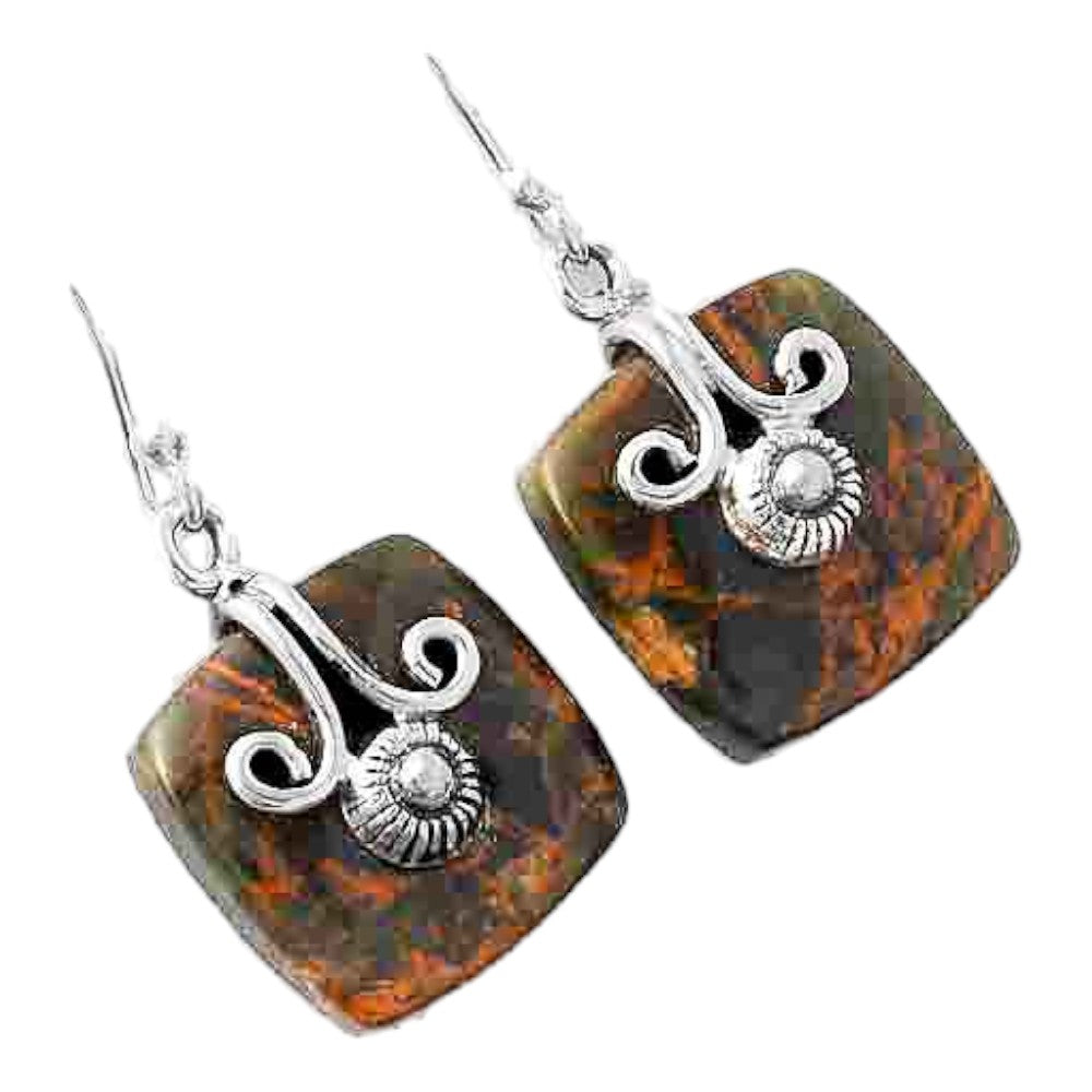 Turkish Rainforest Chrysocolla Earrings E-1137 SDE86838