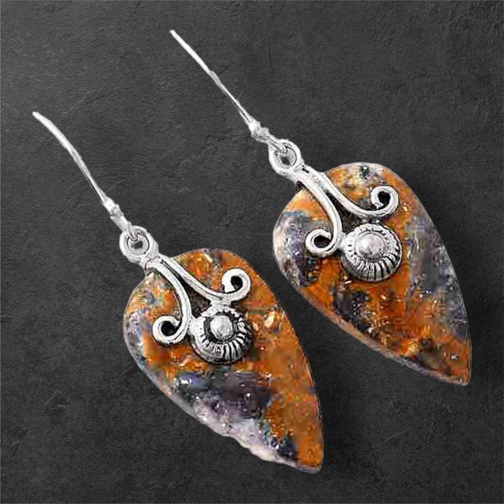 Natural Indian Blanket Jasper Earrings E-1137 SDE86841