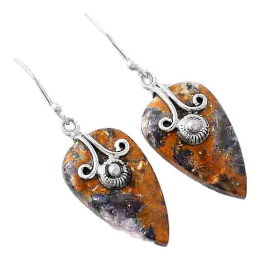 Natural Indian Blanket Jasper Earrings E-1137 SDE86841
