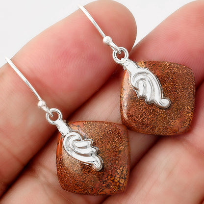 Natural Red Moss Agate Earrings E-1137 SDE86849