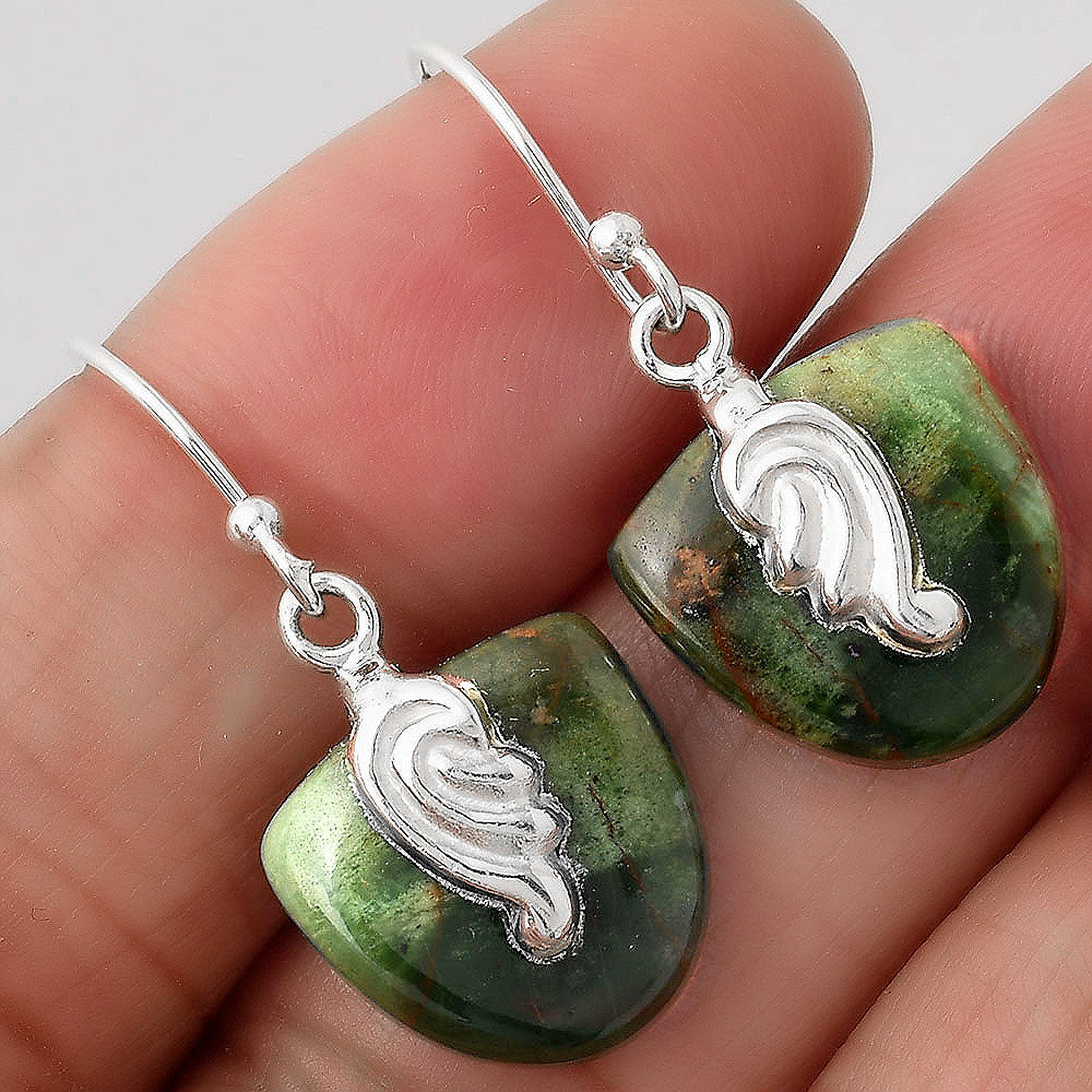 Turkish Rainforest Chrysocolla Earrings E-1137 SDE86852