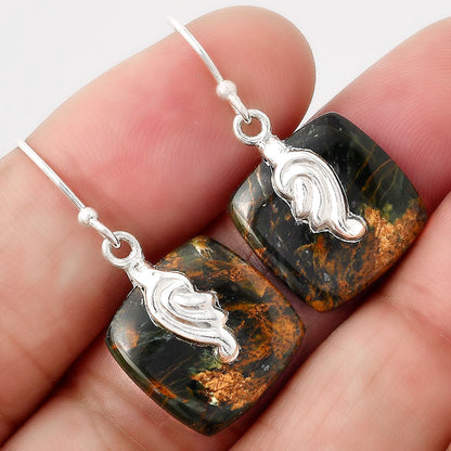 Turkish Rainforest Chrysocolla Earrings E-1137 SDE86854