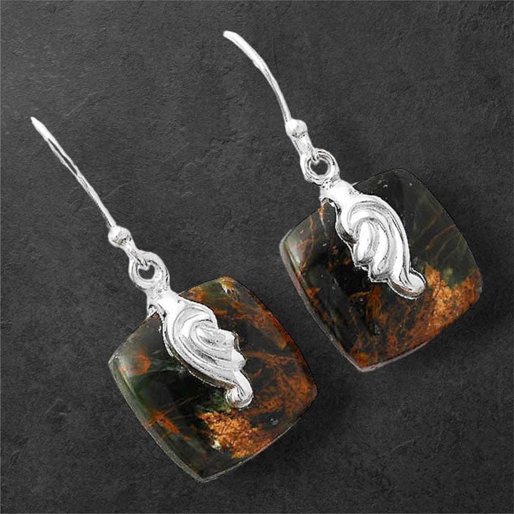 Turkish Rainforest Chrysocolla Earrings E-1137 SDE86854