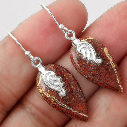 Natural Red Moss Agate Earrings E-1137 SDE86858