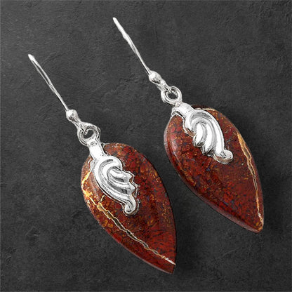 Natural Red Moss Agate Earrings E-1137 SDE86858