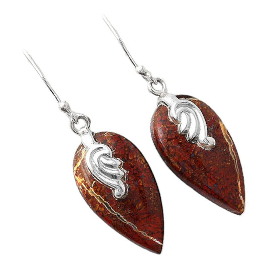 Natural Red Moss Agate Earrings E-1137 SDE86858