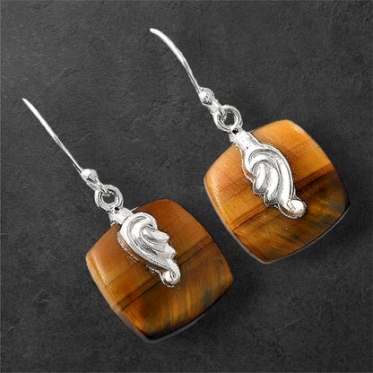 Natural Blue Tiger Eye Earrings E-1137 SDE86866
