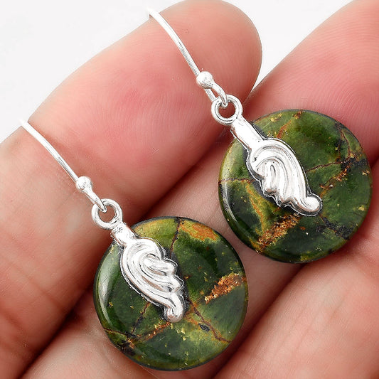 Turkish Rainforest Chrysocolla Earrings E-1137 SDE86867