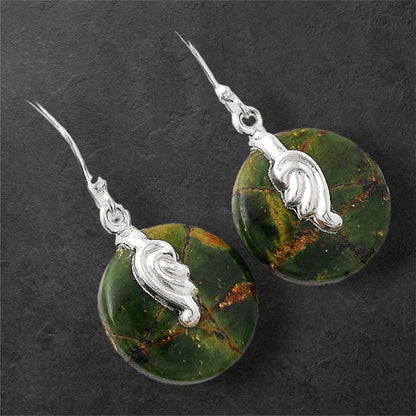 Turkish Rainforest Chrysocolla Earrings E-1137 SDE86867