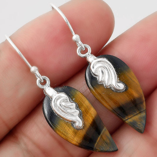 Natural Blue Tiger Eye Earrings E-1137 SDE86868