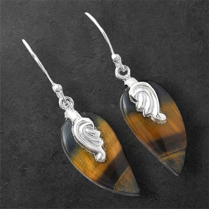 Natural Blue Tiger Eye Earrings E-1137 SDE86868