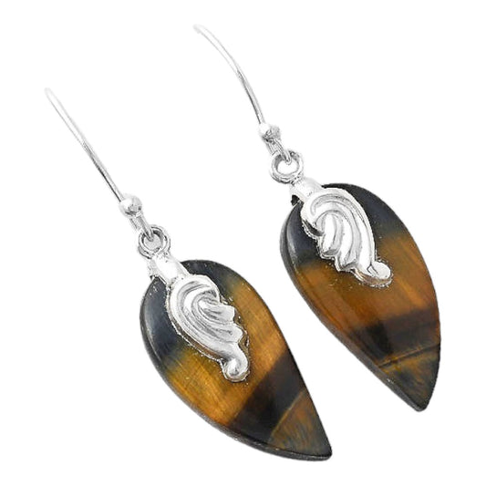 Natural Blue Tiger Eye Earrings E-1137 SDE86868