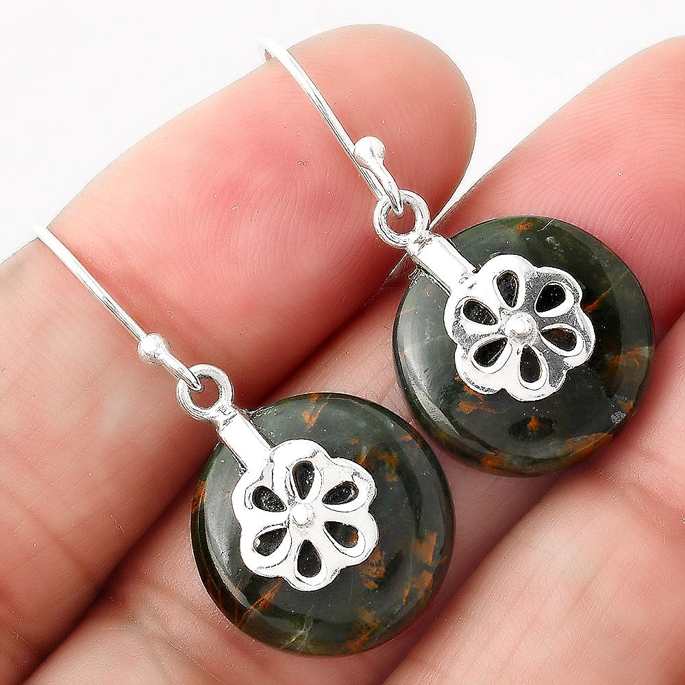 Turkish Rainforest Chrysocolla Earrings E-1137 SDE86874