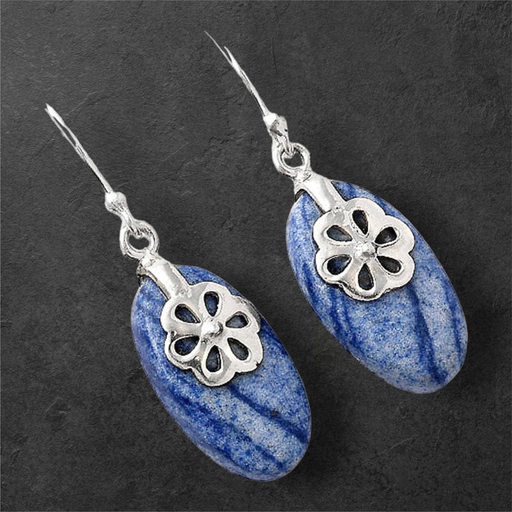 Natural Dumortierite Quartz Earrings E-1137 SDE86876