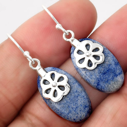 Natural Dumortierite Quartz Earrings E-1137 SDE86882