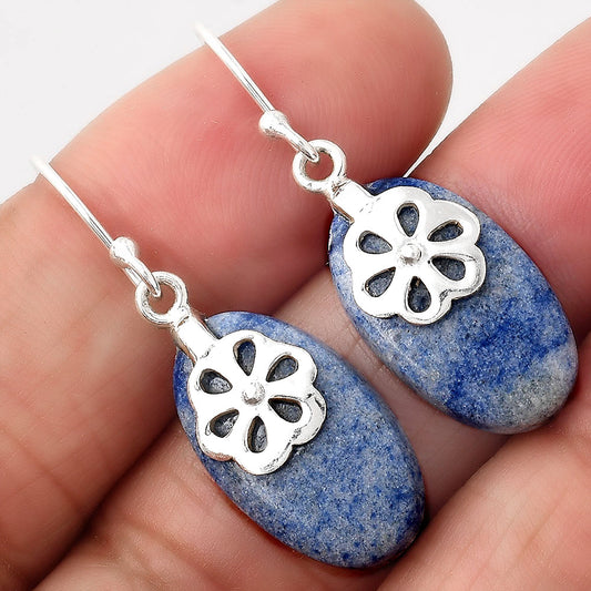 Natural Dumortierite Quartz Earrings E-1137 SDE86882