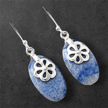 Natural Dumortierite Quartz Earrings E-1137 SDE86882