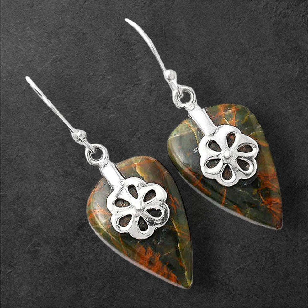 Turkish Rainforest Chrysocolla Earrings E-1137 SDE86886